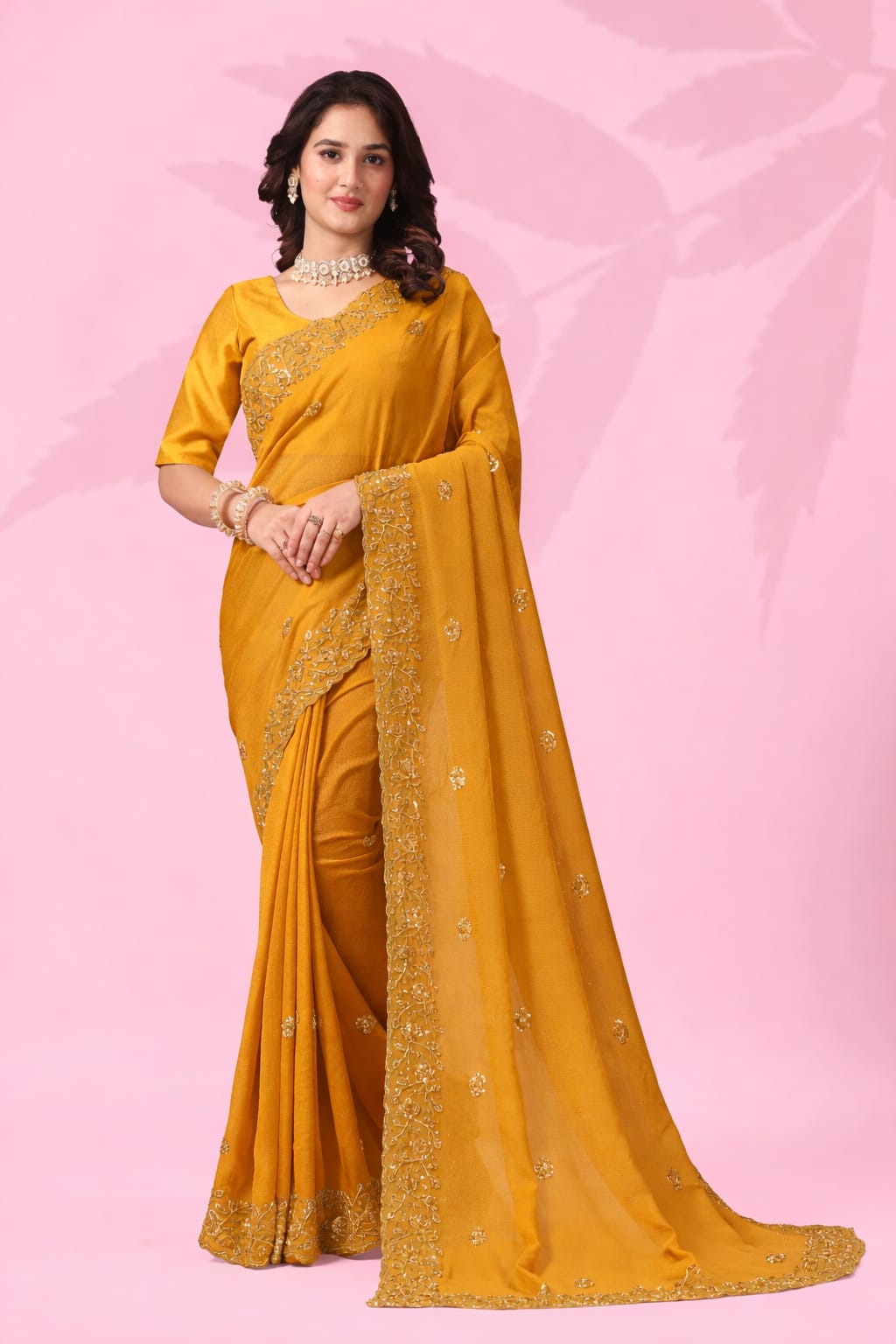 Mint Green Art Silk Saree with Thread & Sequins Work | Designer Party Wear Saree for Women