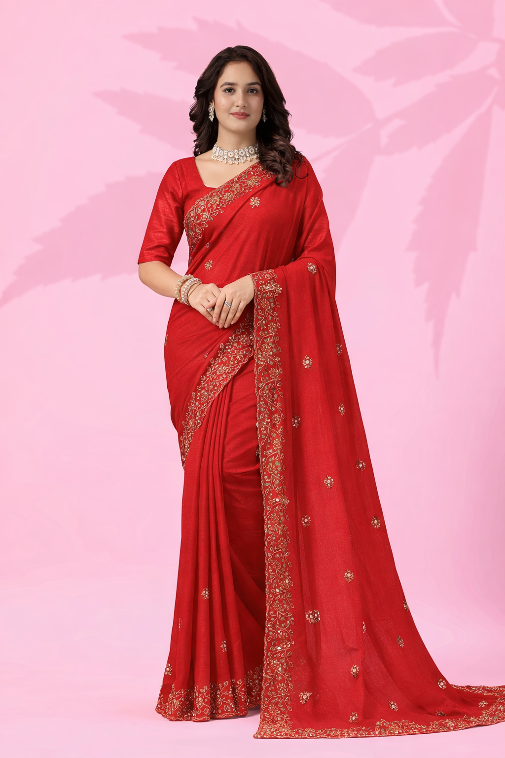 Mint Green Art Silk Saree with Thread & Sequins Work | Designer Party Wear Saree for Women