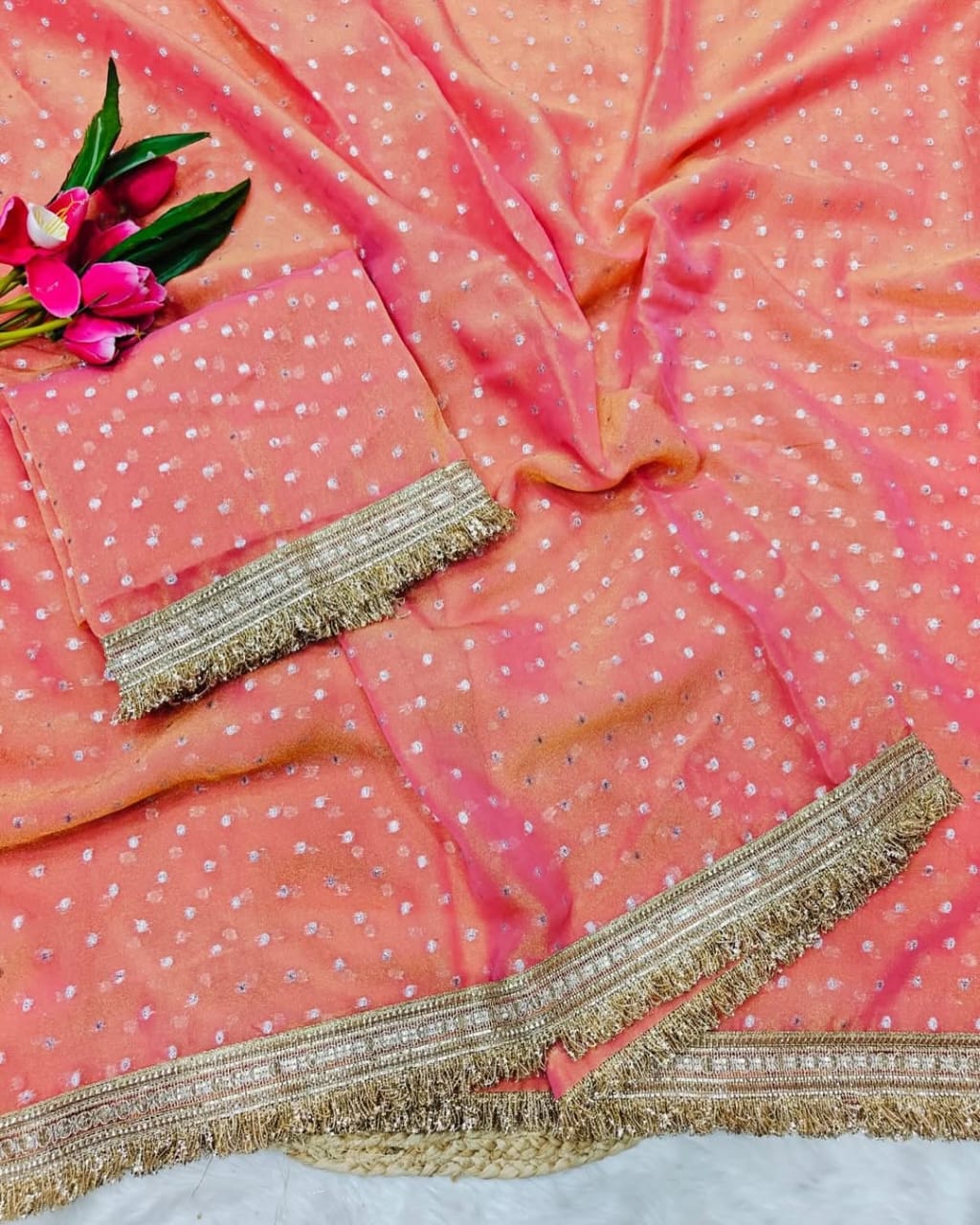 Green Moss Silk Butti Saree for Women with Elegant Border | Party Wear Designer Saree with Unstitched Blouse
